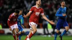 Ben Brereton celebrando un gol que le convirtió al Arsenal en 2018. (Foto: Getty Images)