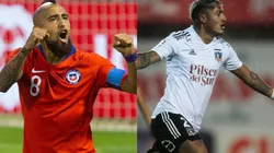 Arturo Vidal celebra con todo el gol de Colo Colo