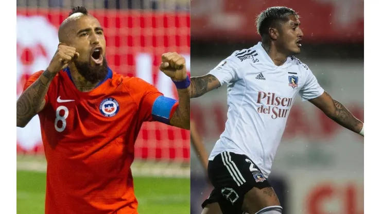Arturo Vidal celebra con todo el gol de Colo Colo