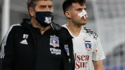 César Fuentes debió abandonar el campo a los 86 minutos para ser atendido y someterse a cirugía para reparar el tabique nasal