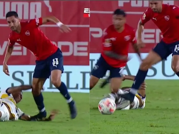 No lo ve el árbitro: Insaurralde pisa dos veces a Villa y pasa inadvertido