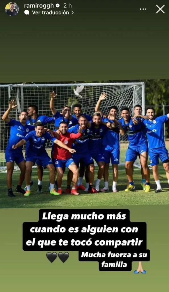 Captura de la historia de Instagram de Ramiro González.