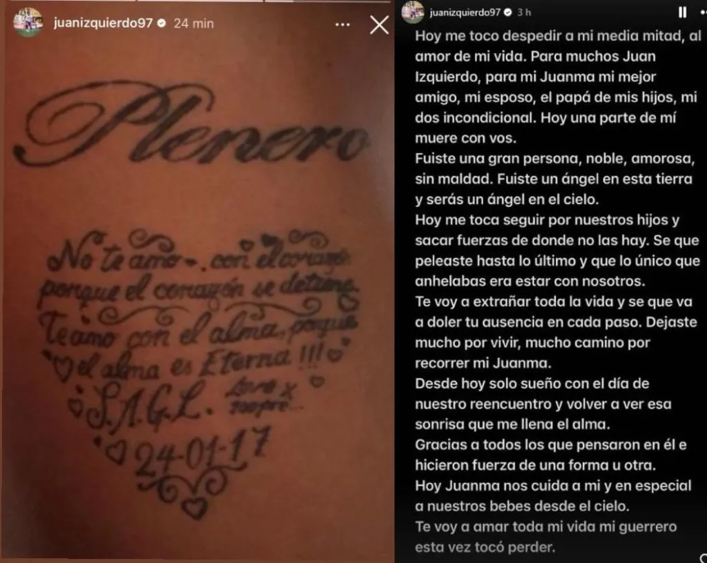 La despedida de la esposa de Juan Izquierdo