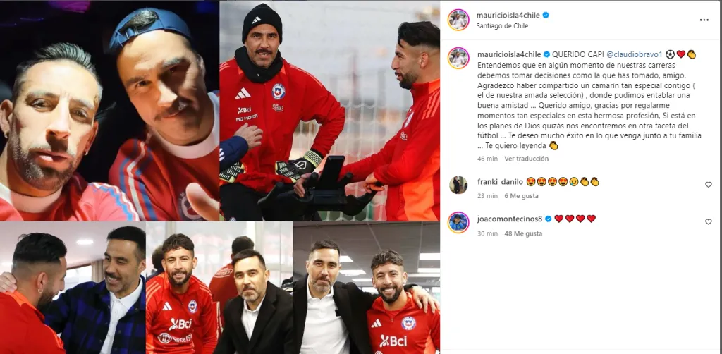 Las sentidas palabras del “Huaso” Isla a Claudio Bravo