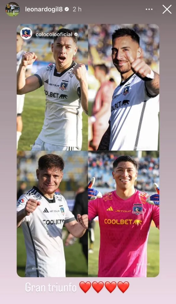 Captura de la historia de Instagram de Leonardo Gil.