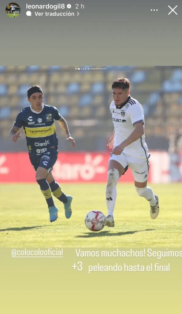 Captura de la historia de Instagram de Leonardo Gil.