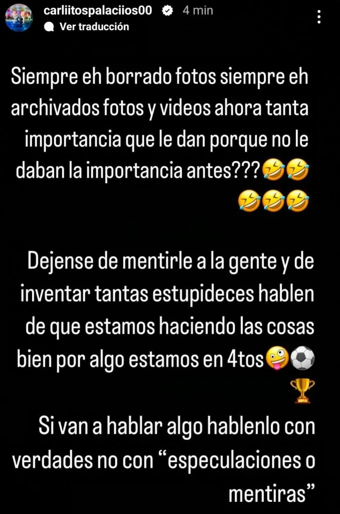 La historia de Carlos Palacios en sus redes