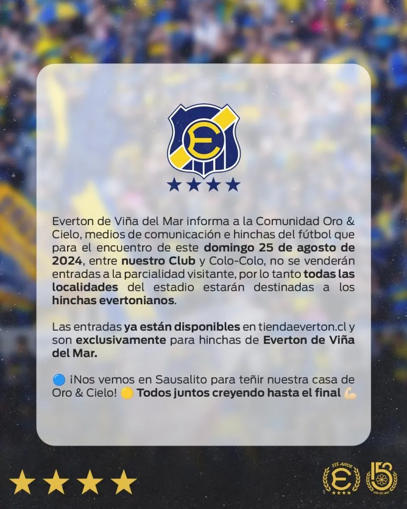 Comunicado de Everton de Viña del Mar.