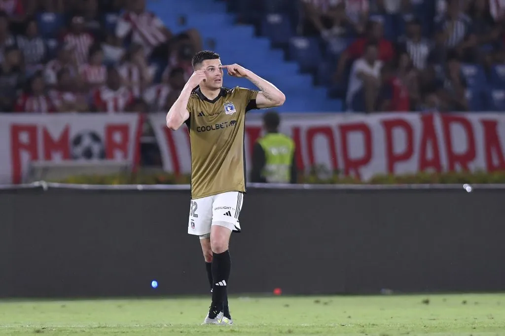 Lucas Cepeda marcó un tanto clave para la clasificación de Colo Colo ante Junior de Barranquilla. (Foto: Photosport)