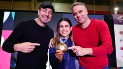 Nicolás Massú, Francisca Crovetto y Fernando González se toman histórica fotografía. (Foto: Ministerio del Deporte)