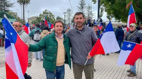 El candidato a la gobernación regional del Maule Pedro Álvarez-Salamanca junto al candidato a CORE Ismael Fuentes. (Foto: Instagram)