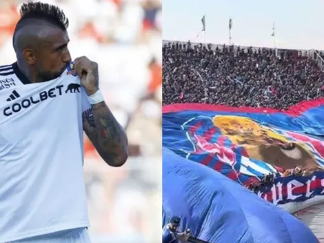 Arturo Vidal difunde mensaje con flor de palo a la U por su bandera gigante