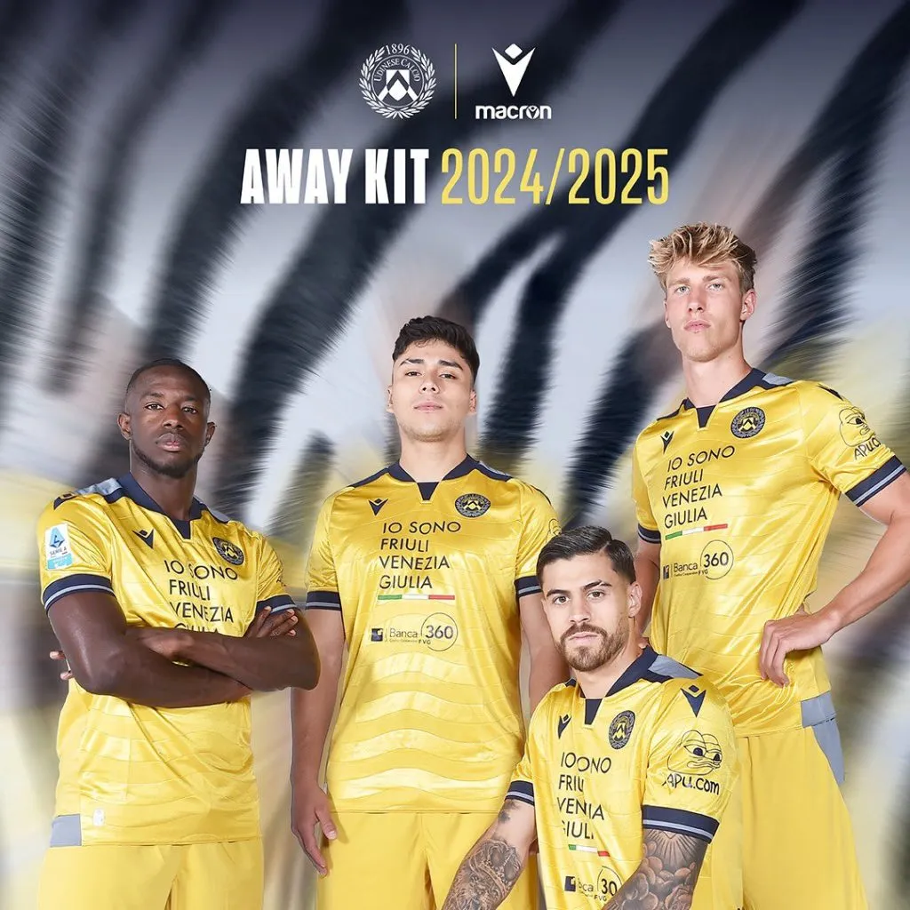 Publicidad del Udinese por el lanzamiento de su segunda camiseta para la temporada 2024-2025.