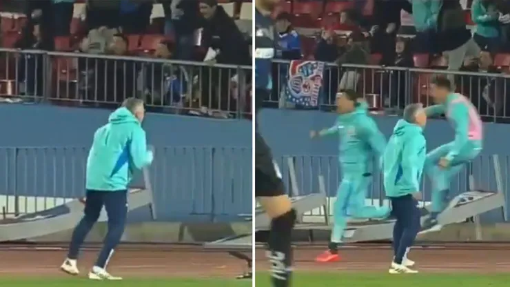 La eufórica celebración de Gustavo Álvarez tras el triunfo de la U