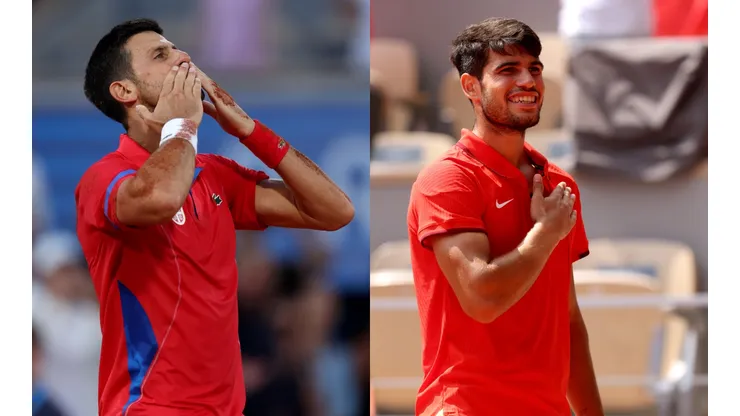 Novak Djokovic y Carlos Alcaraz jugarán por la final del oro olímpico. (Foto: Getty)