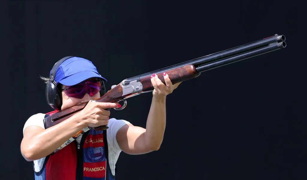 Francisca Crovetto está séptima en el tiro skeet (Foto de  Charles McQuillan/Getty Images)