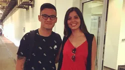 Bianchi junto a Aránguiz en su visita a las instalaciones del Bayer Leverkusen.