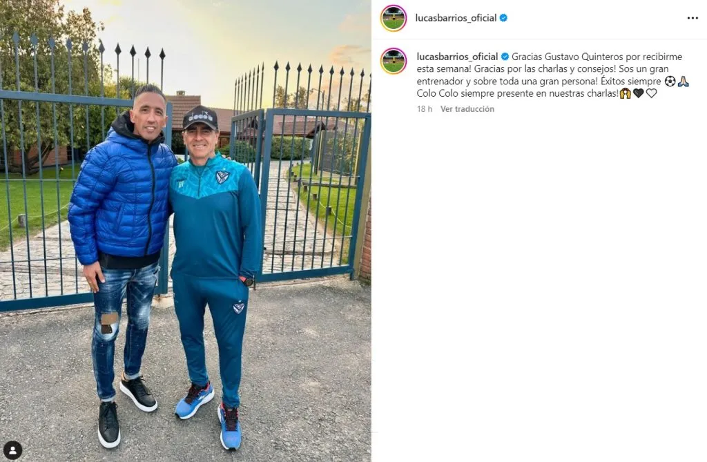 Lucas Barrios se reunió con Gustavo Quinteros en Argentina.
