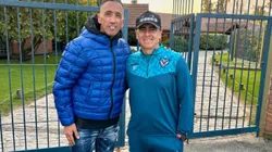 Gustavo Quinteros recibió la visita de Lucas Barrios en Argentina. (Foto: Lucas Barrios)