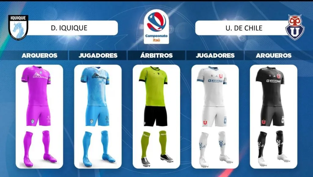 Así serán las indumentarias de los iquiqueños y la U (Captura X)