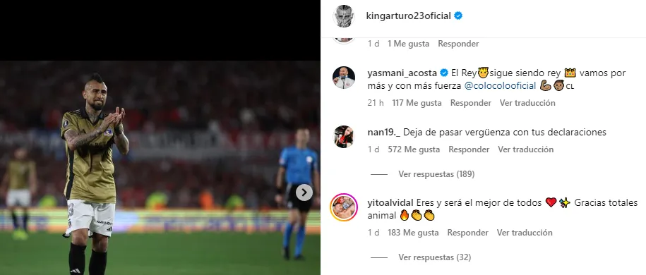 El mensaje de Yasmani Acosta para Arturo Vidal y Colo Colo en redes sociales