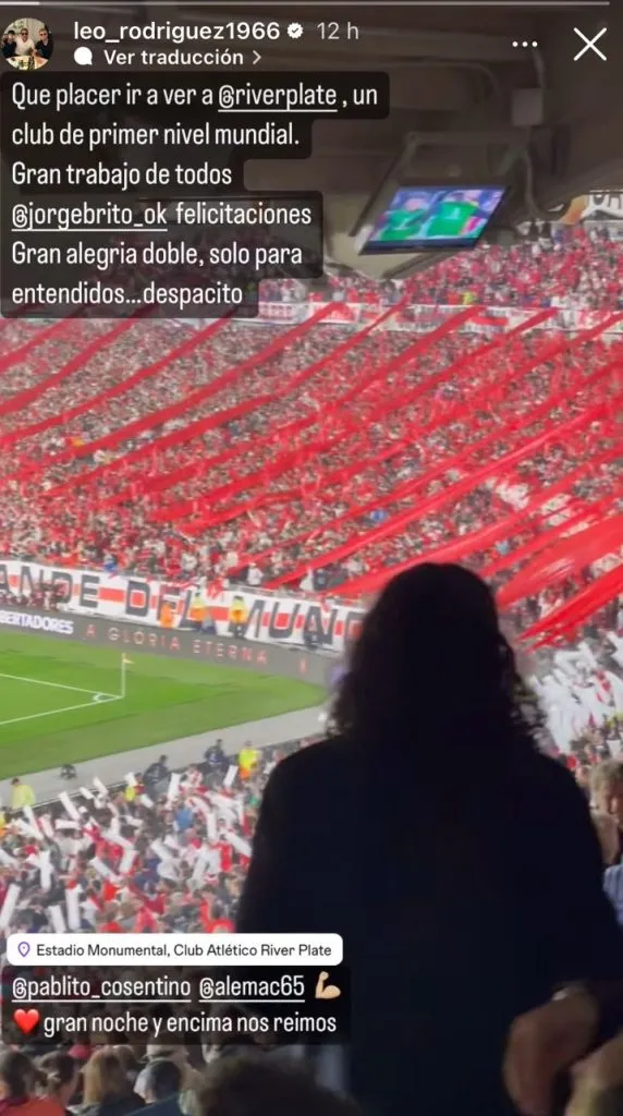 La publicación del Leo Rodríguez (Instagram)