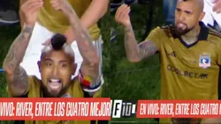 Arturo Vidal abandonó la cancha del Monumental con gestos a hinchas de River. (Foto: ESPN)
