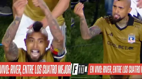 Arturo Vidal abandonó la cancha del Monumental con gestos a hinchas de River. (Foto: ESPN)