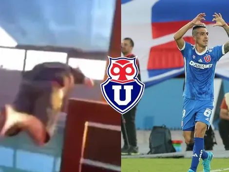 Comparan a hincha de la U que se tira a la piscina en el gol de Fernández con conocido tiktoker