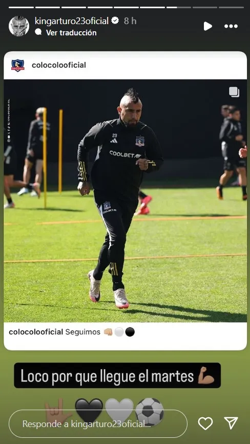 Arturo Vidal está muy expectante por el encuentro de los Albos ante River Plate.