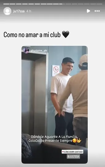 Esteban Pavez visitó a Cristóbal Campos en la Clínica Bupa de La Florida.