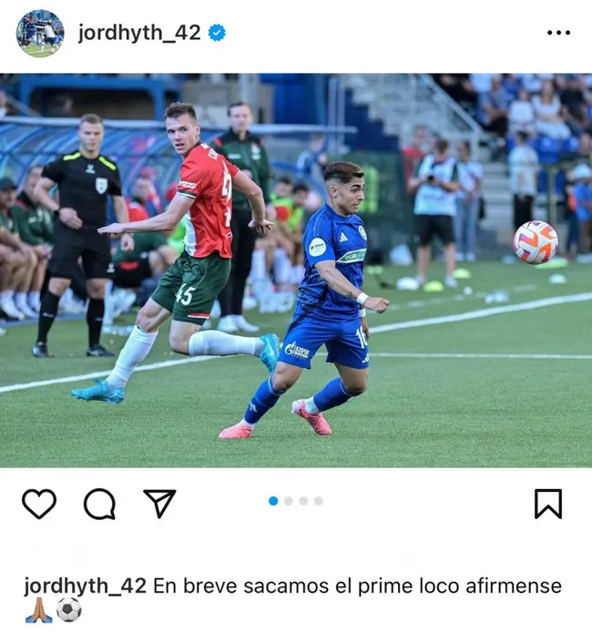 Captura de la publicación de Jordhy Thompson en Instagram.