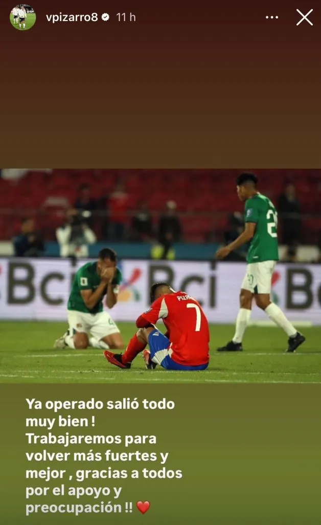 Captura de la historia de Instagram de Vicente Pizarro.