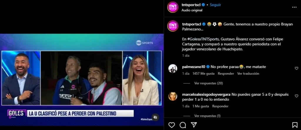 La respuesta de Palmezano (Captura IG)