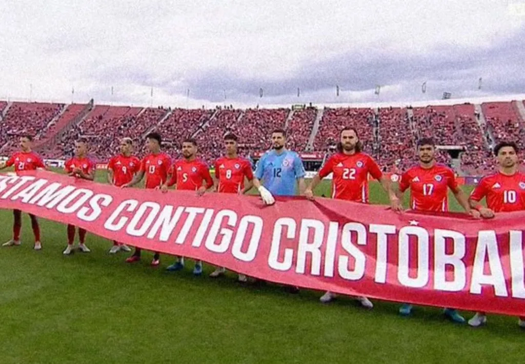 El mensaje de La Roja para Cristóbal Campos en el partido contra Bolivia.