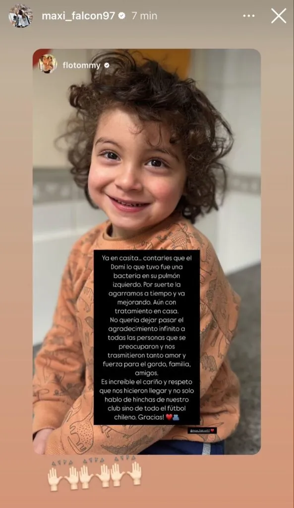 Captura de la historia de Instagram de Maximiliano Falcón.
