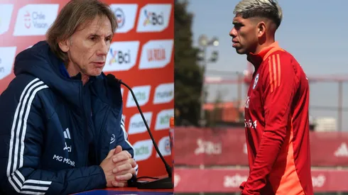 Carlos Palacios tuvo una conversación con Ricardo Gareca. (Foto: Photosport)