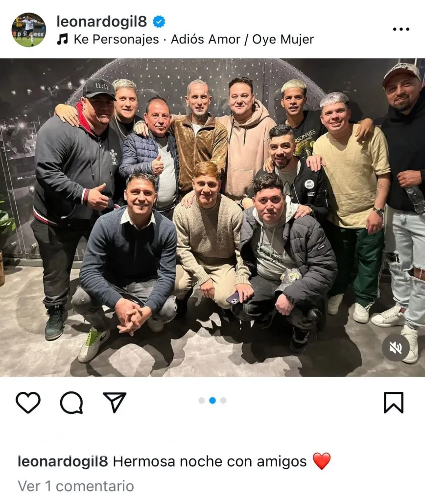 Captura de la publicación en Instagram de Leonardo Gil.