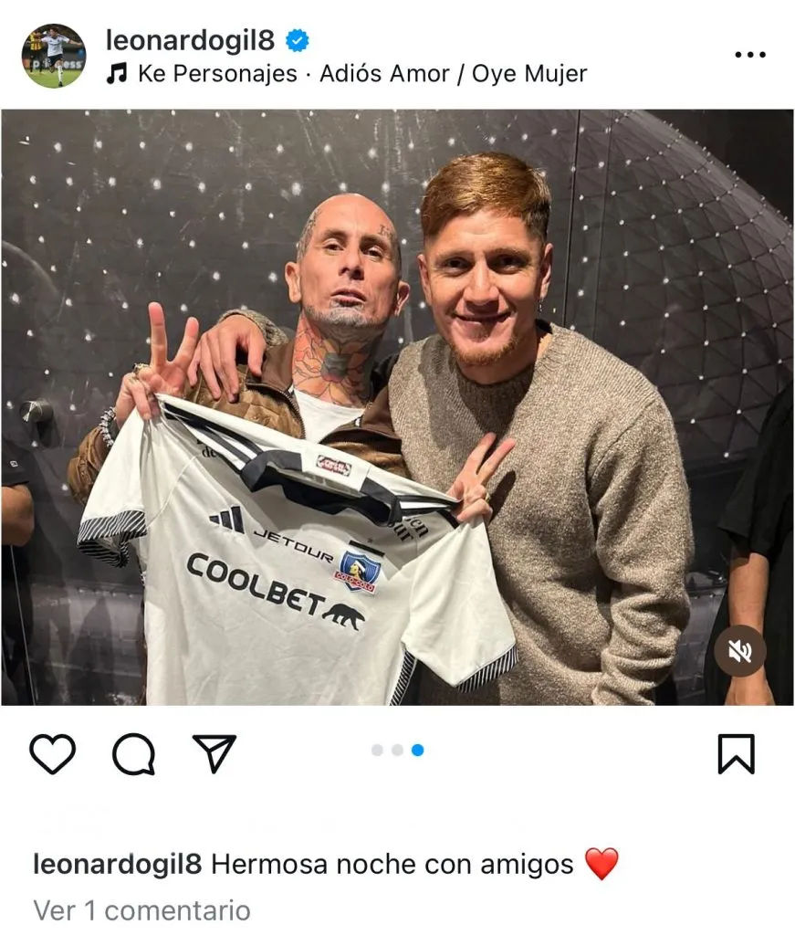 Captura de la publicación en Instagram de Leonardo Gil.