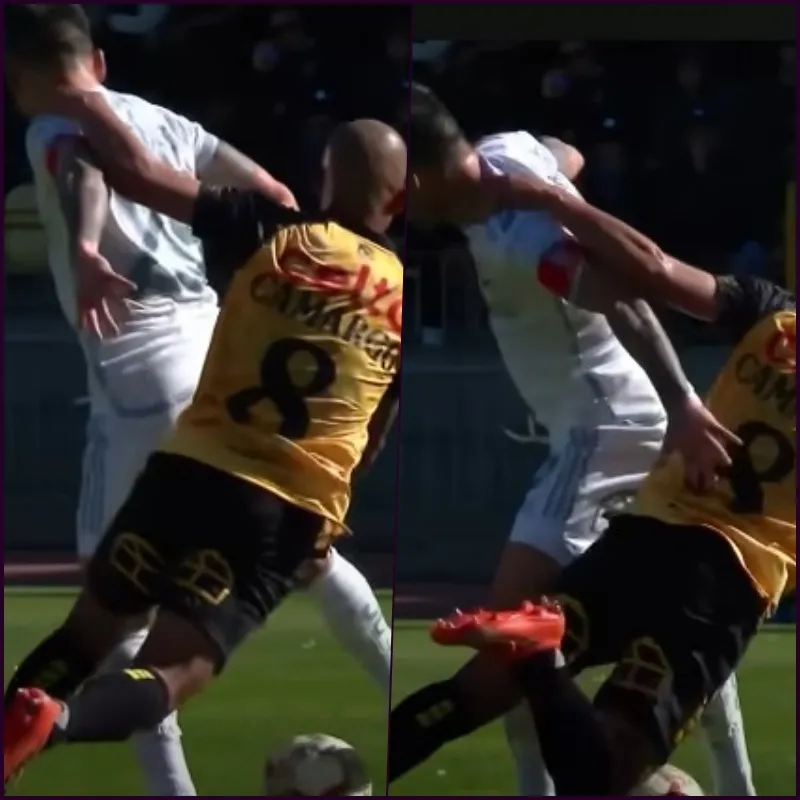 El foul de Camargo y comienza la desestabilización de Aránguiz (Captura)