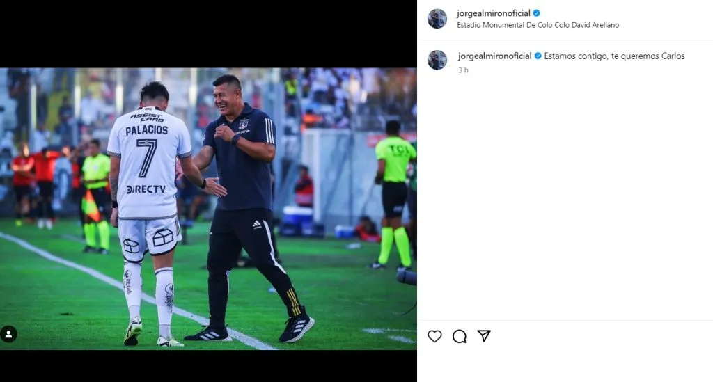 Jorge Almirón expresa mensaje para Carlos Palacios.