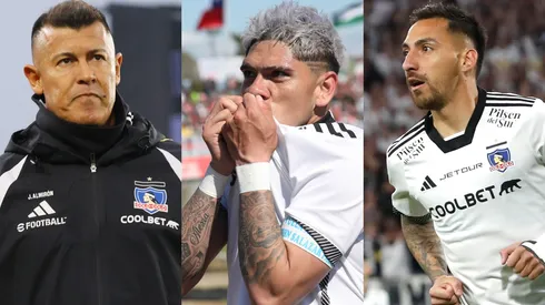 Jorge Almirón y Javier Correa le entregan su cariño a Carlos Palacios. (Foto: Photosport)