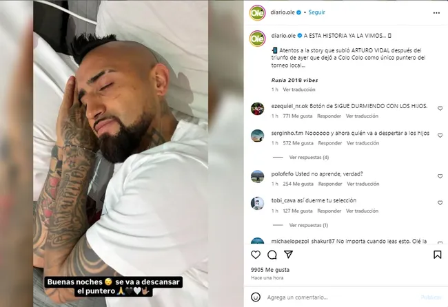 Olé se burló de Arturo Vidal a través de redes sociales.