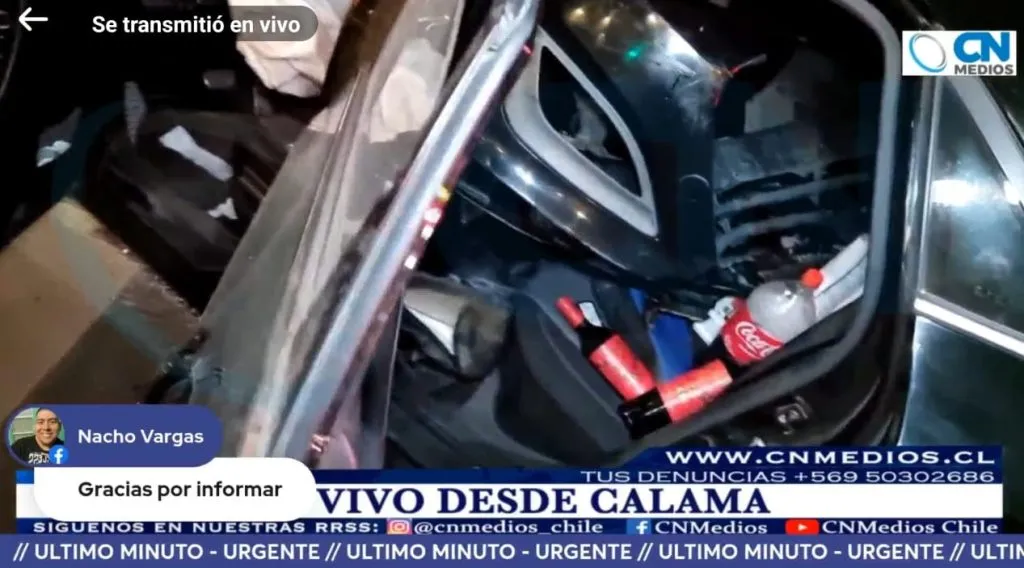 Imágenes del automóvil de Jorge Espejo difundidas por CN Noticias (Foto: Captura CN Noticias)