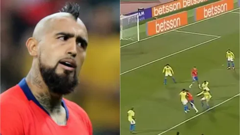 Arturo Vidal muestra su enojo por el posible penal no cobrado a favor de Chile