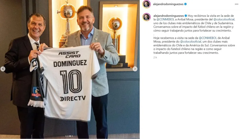 Alejandro Domínguez informa visita de Aníbal Mosa.