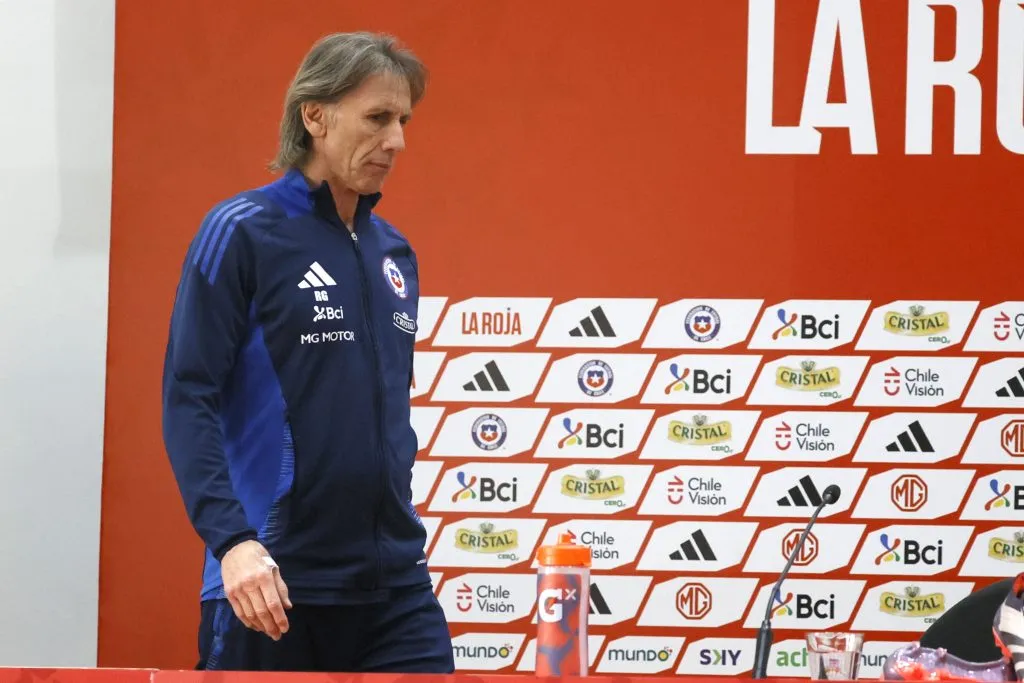 Este miércoles Ricardo Gareca habló en conferencia de prensa previo al Chile vs Brasil. (Foto: Dragomir Yankovic/Photosport)
