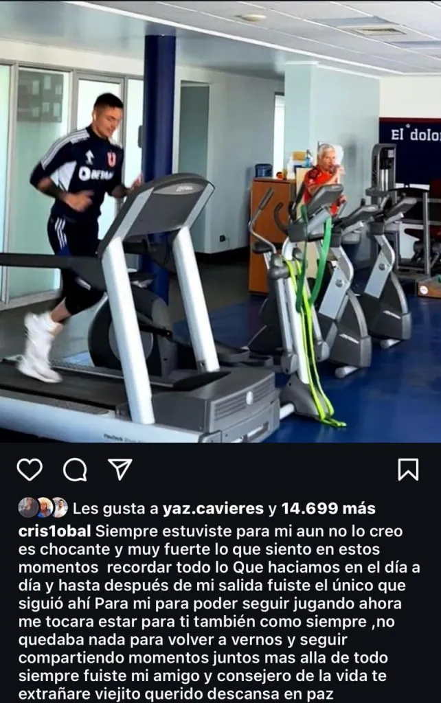 La publicación de Campos despidiendo a Prieto (Instagram)