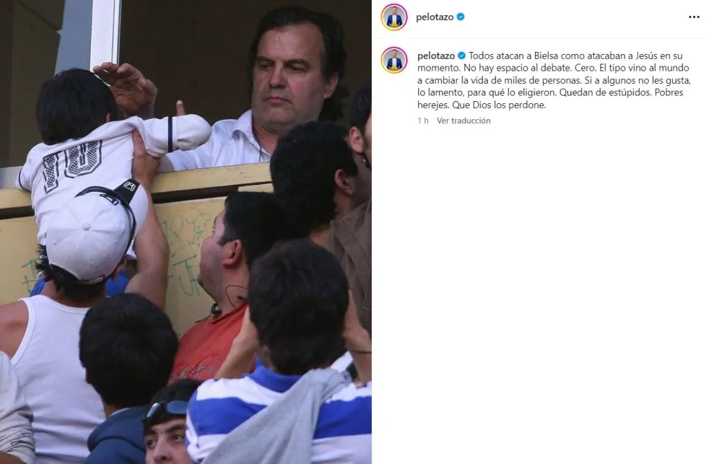 Pelotazo sale en defensa de Marcelo Bielsa.