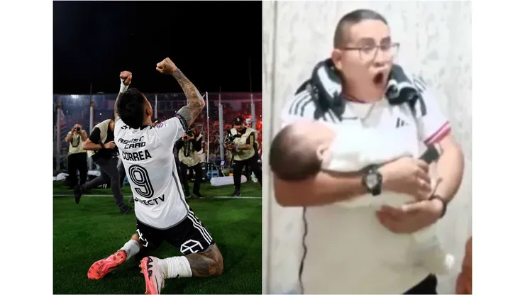 Papá se vuelve viral tras el gol de Javier Correa